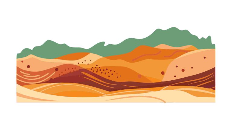 Layered Desert Landscape Earthy Tones Vector Design, vector design Generative AI
