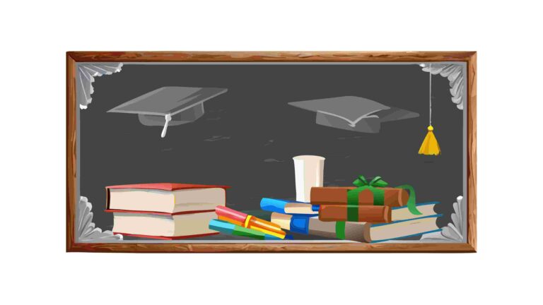 Graduation Celebration Scene with Cap, Books, and Diploma, vector design Generative AI