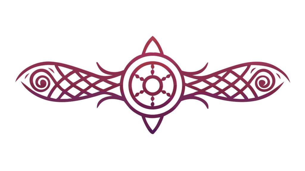 Tribal Decorative Element with Central Jewel Vector, vector design Generative AI