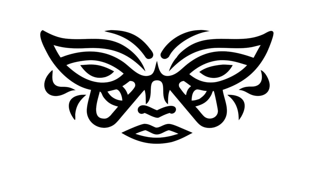 Tribal Face Profile with Swirling Head Vector, vector design Generative AI