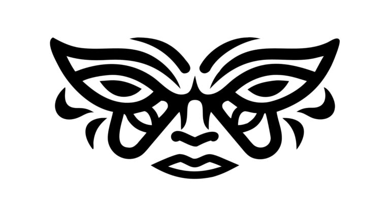 Tribal Face Profile with Swirling Head Vector, vector design Generative AI