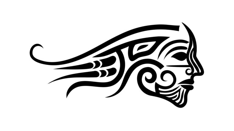 Stylized Tribal Face Profile Decorative Vector, vector design Generative AI