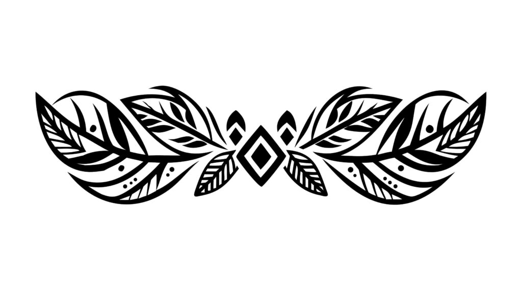 Tribal Leafy Wing Decorative Element Vector, vector design Generative AI