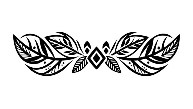 Tribal Leafy Wing Decorative Element Vector, vector design Generative AI