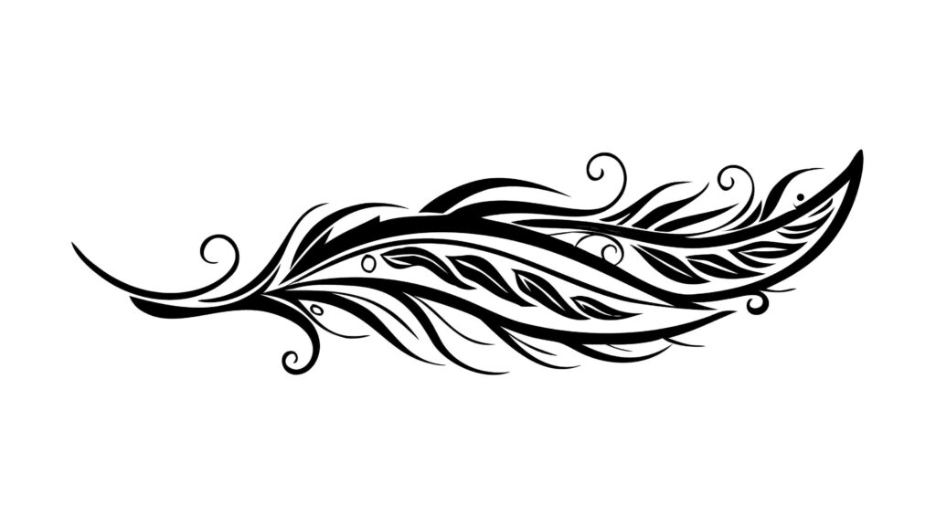 Stylized Tribal Feather Decorative Vector Art, vector design Generative AI