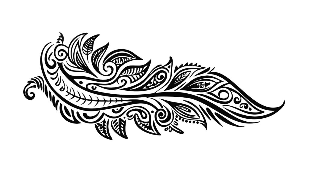 Intricate Tribal Feather Ornate Vector Art Design, vector design Generative AI