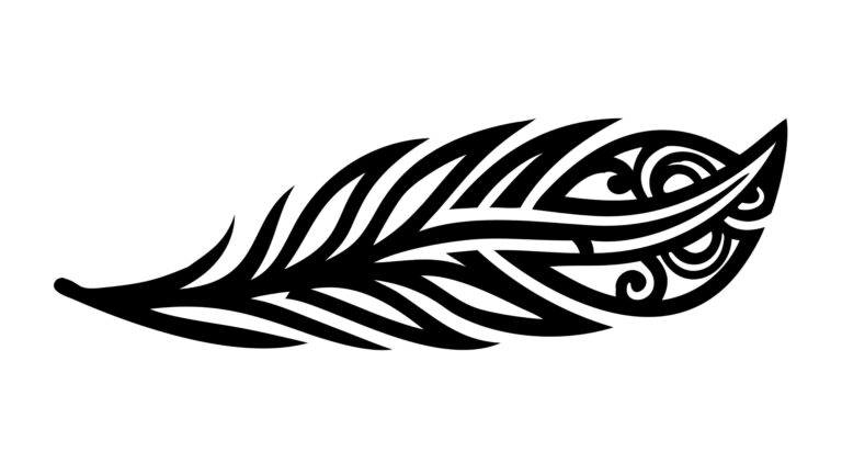 Black Tribal Feather Stylized Vector Art Design, vector design Generative AI