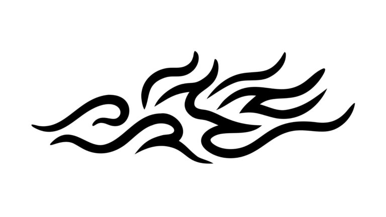 Tribal Dynamic Fire Flame Graphic Element Vector, vector design Generative AI