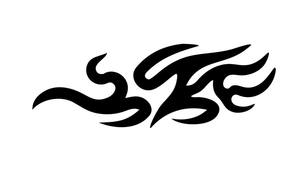 Simplified Tribal Flame Design Element Vector, vector design Generative AI