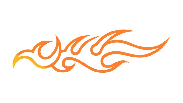 Orange Tribal Flame Graphic Element Vector Art, vector design Generative AI