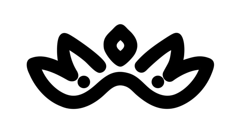 Tribal Lotus Flower Crown Monochrome Vector, vector design Generative AI