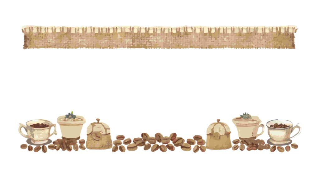 Subtle Coffee Bean and Steaming Cup Pattern Border, vector design Generative AI