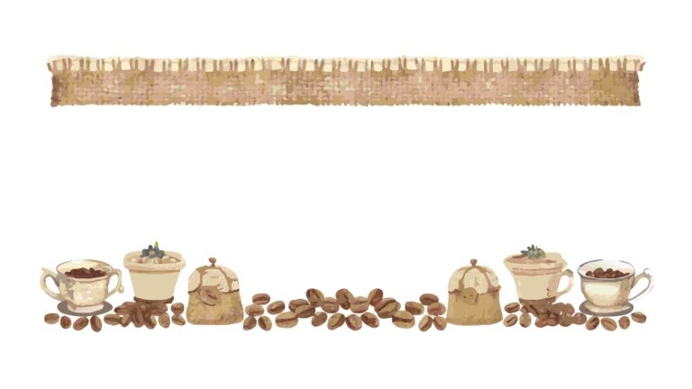 Subtle Coffee Bean and Steaming Cup Pattern Border, vector design Generative AI