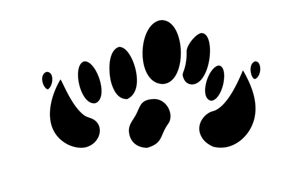 Large Bear Paw Print Animal Vector Silhouette, vector design Generative AI