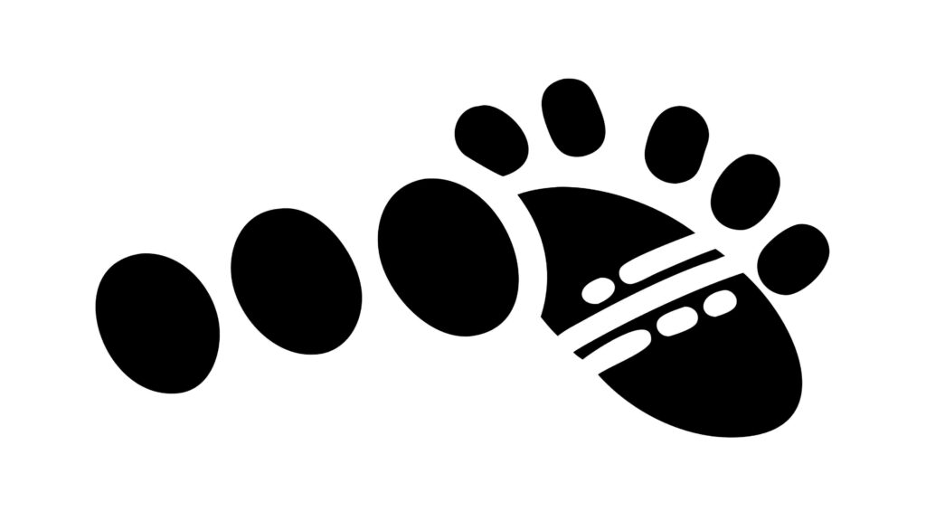 Single Animal Paw Print Trail Vector Illustration, vector design Generative AI