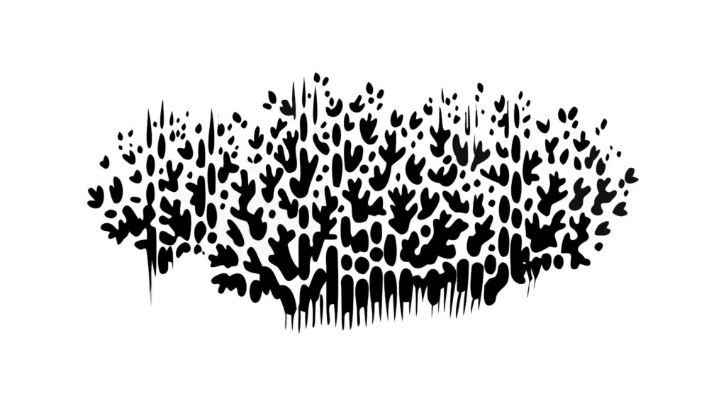 Dense Forest Silhouette Abstract Landscape Vector Design, vector design Generative AI