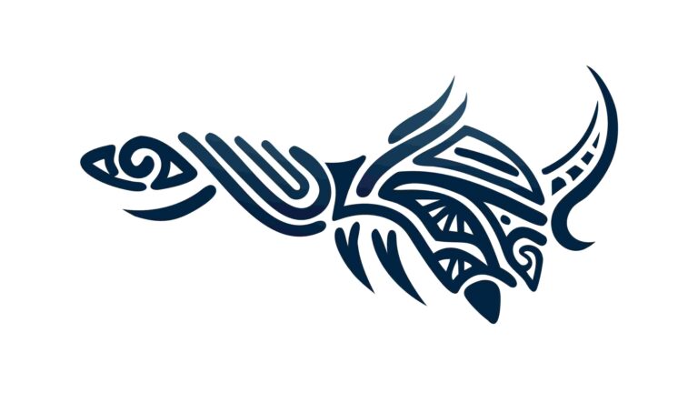 Tribal Stylized Fish Animal Vector Art Design, vector design Generative AI