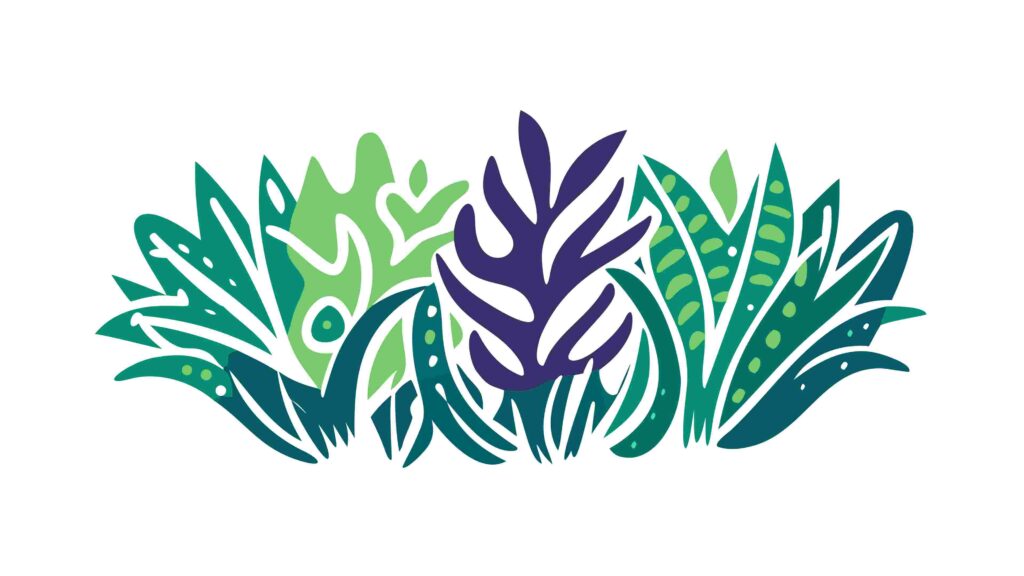 Lush Green Abstract Organic Leafy Border Design, vector design Generative AI