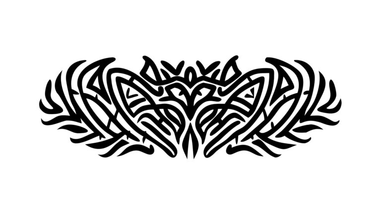 Abstract Tribal Decorative Motif with Swirling Lines, vector design Generative AI