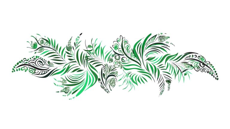 Stylized Green Foliage Decorative Element Design, vector design Generative AI