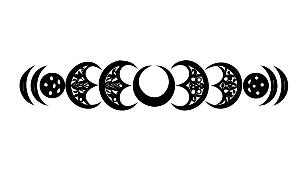 Abstract Moon Phase Cycles Decorative Element, vector design Generative AI