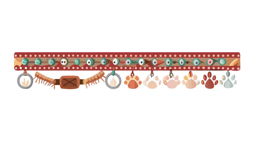 Playful Paw Print and Bone Pattern Pet Themed Border, vector design Generative AI