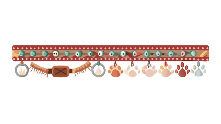 Playful Paw Print and Bone Pattern Pet Themed Border, vector design Generative AI