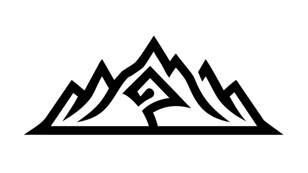 Bold Geometric Mountain Peak Icon Design, vector design Generative AI