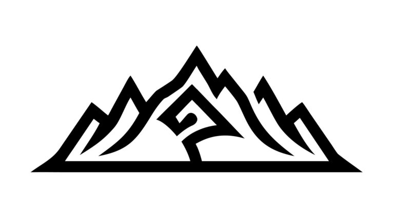 Bold Geometric Mountain Peak Icon Design, vector design Generative AI