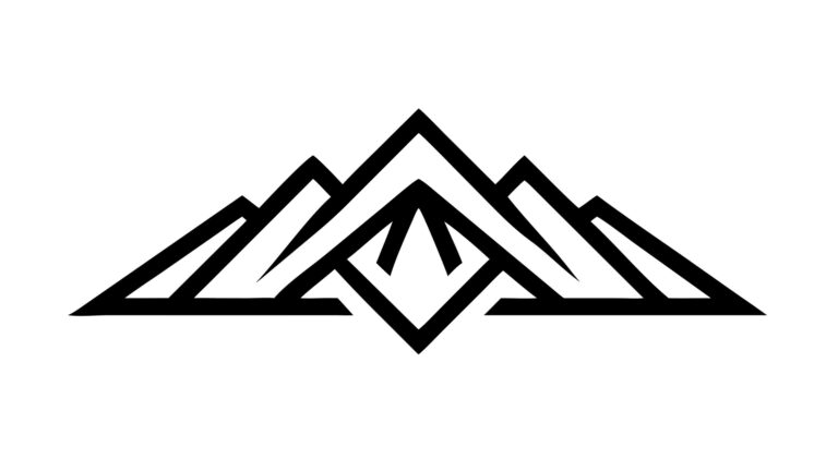 Minimalist Abstract Mountain Silhouette Graphic, vector design Generative AI