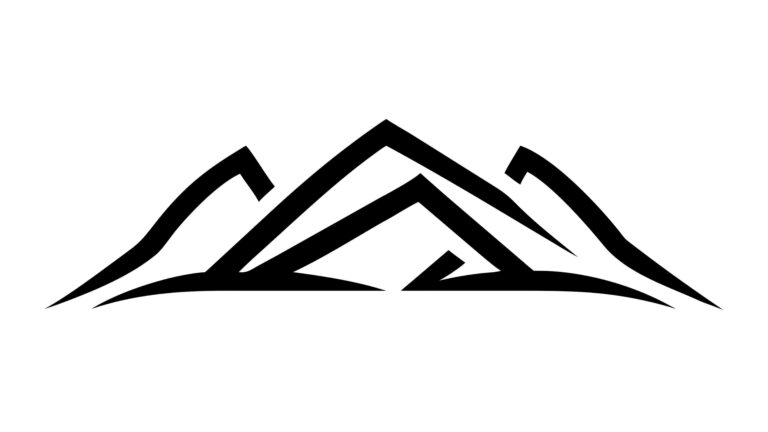 Abstract Geometric Mountain Range Icon, vector design Generative AI