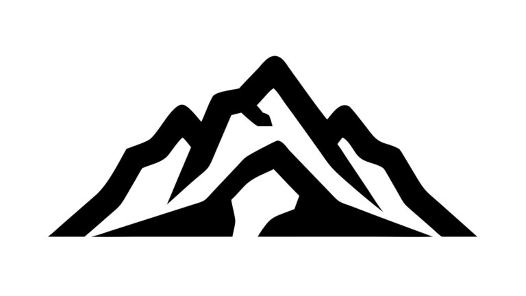 Stylized Abstract Mountain Peak Icon Design, vector design Generative AI