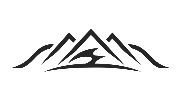 Geometric Mountain Peaks Silhouette Graphic, vector design Generative AI