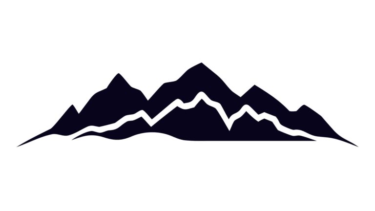Abstract Wavy Mountain Range Silhouette Blue, vector design Generative AI