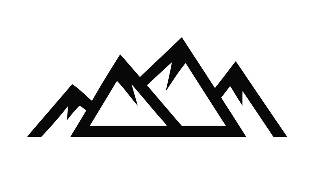 Abstract Stylized Mountain Silhouette Graphic, vector design Generative AI