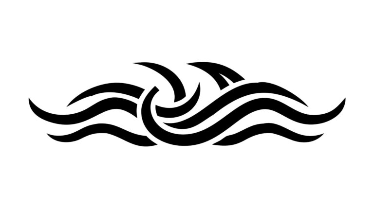 Abstract Black Wavy Water Element Design, vector design Generative AI