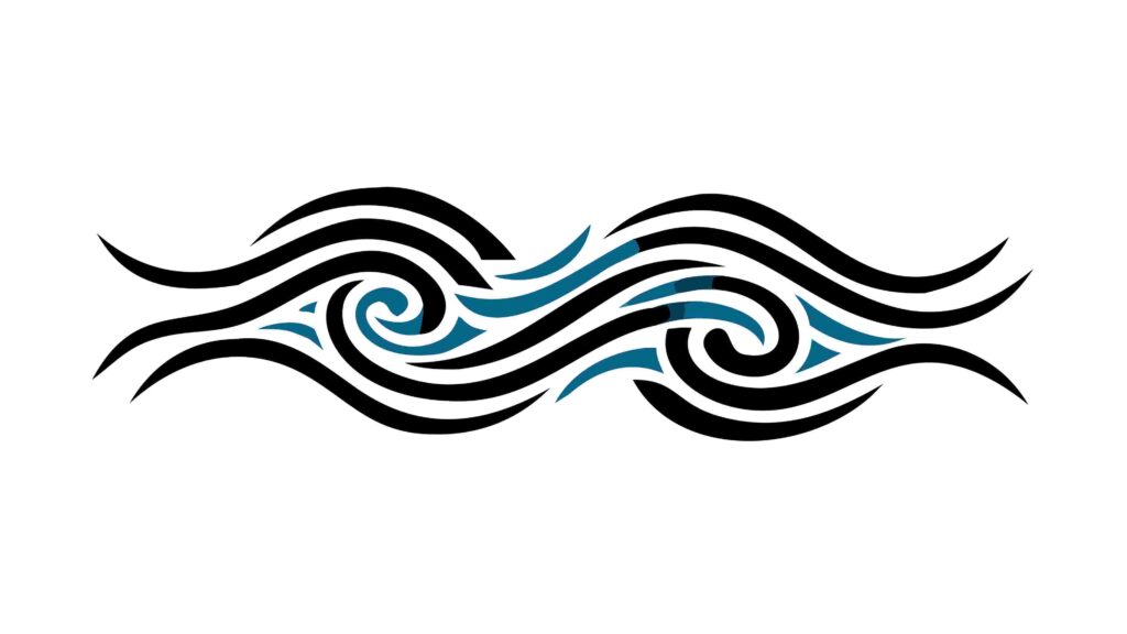 Dynamic Blue and Black Wavy Fluid Pattern, vector design Generative AI