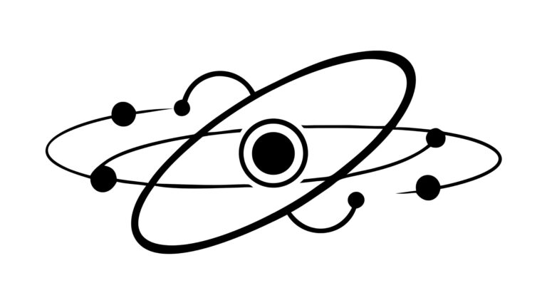 Minimalist Abstract Atomic Model Icon Design, vector design Generative AI