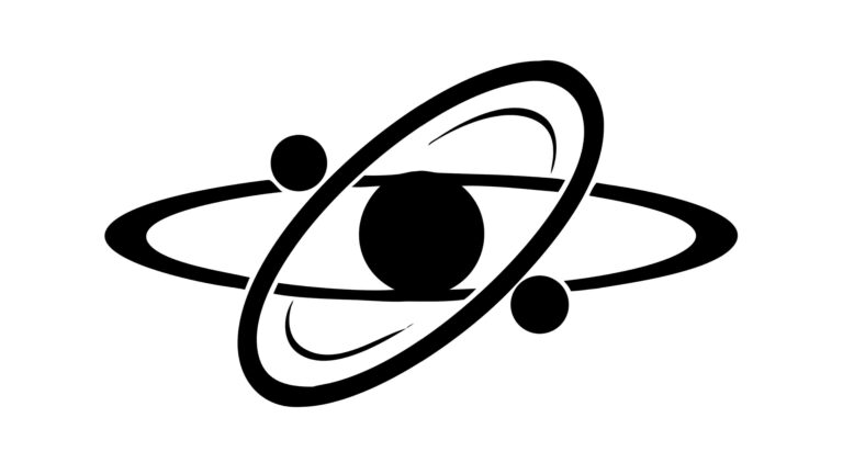 Abstract Symmetrical Atomic Orbital Model Graphic, vector design Generative AI