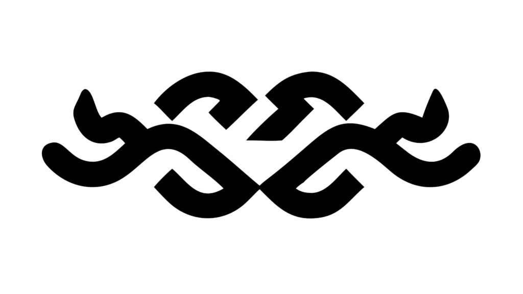 Abstract Interwoven Tribal Knot Pattern Design, vector design Generative AI