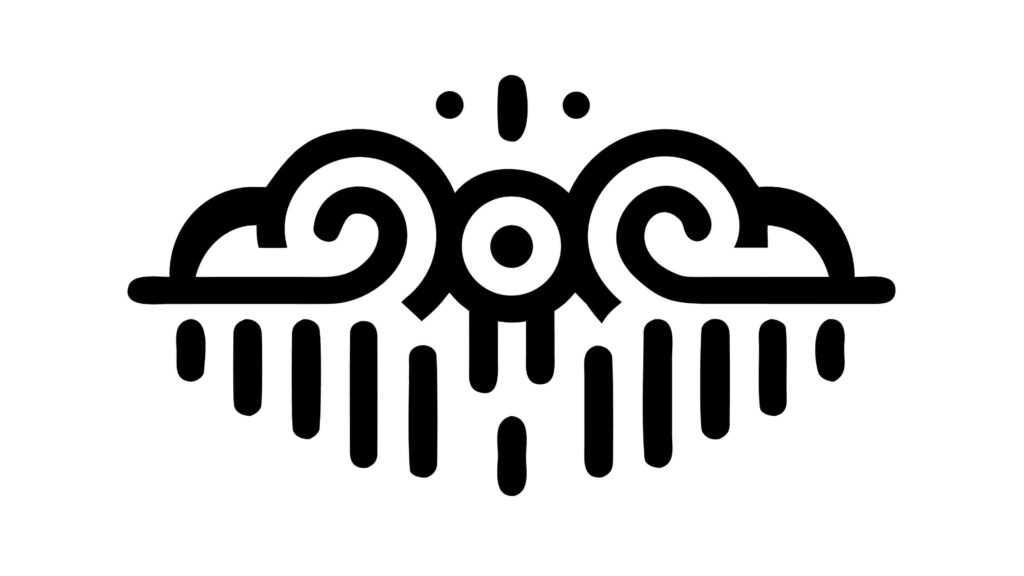 Abstract Rain Cloud Icon with Geometric Pattern, vector design Generative AI