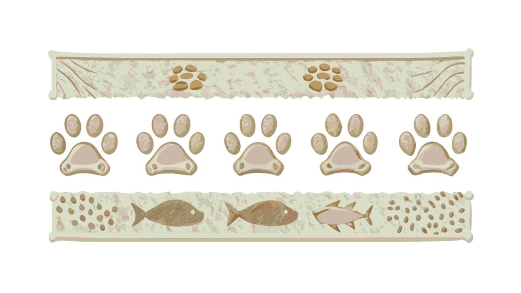Cute Pet Themed Border with Paw Prints, Fish, and Bones, vector design Generative AI
