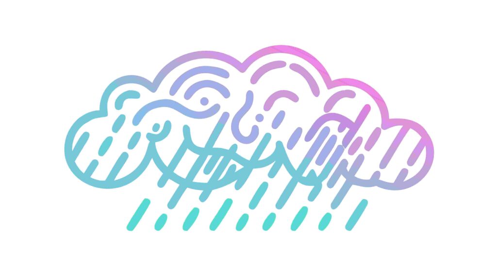 Abstract Gradient Rain Cloud Weather Icon, vector design Generative AI