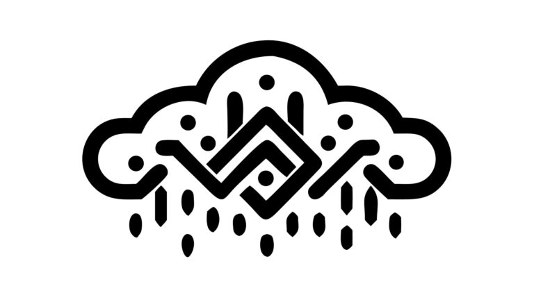 Abstract Stylized Rain Cloud Icon Minimalist, vector design Generative AI