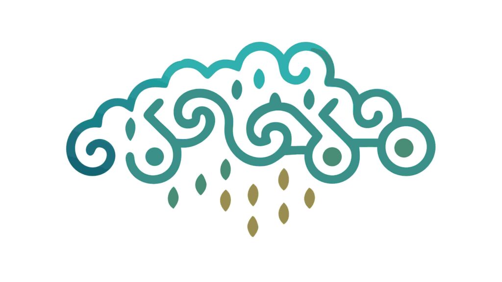 Abstract Blue Green Rain Cloud Icon Design, vector design Generative AI