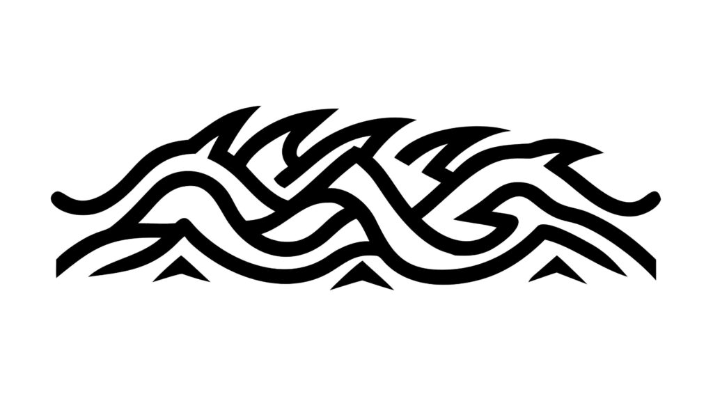 Abstract Geometric Wavy Pattern Black, vector design Generative AI