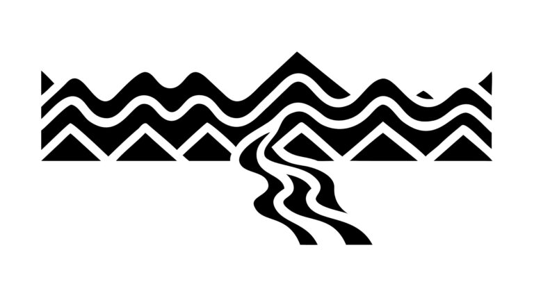 Abstract Geometric River Flow Pattern Element, vector design Generative AI