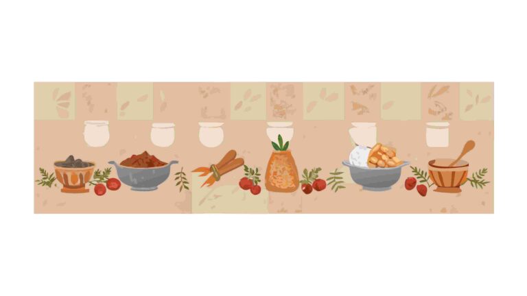 Wholesome Farm Fresh Food Border with Fruits and Vegetables, vector design Generative AI