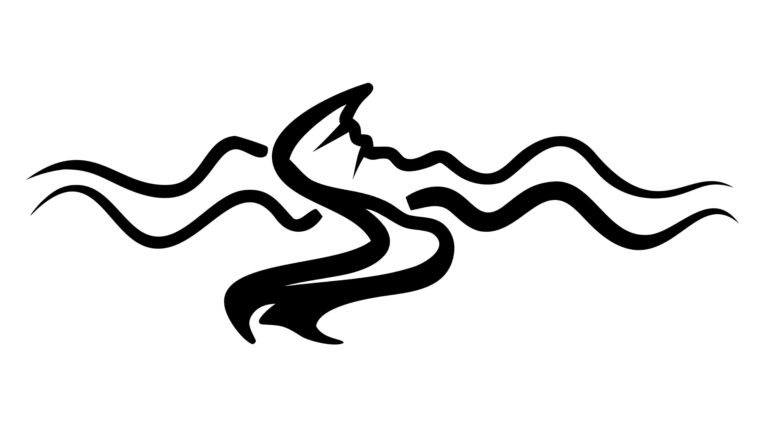 Abstract Stylized River Landscape Design, vector design Generative AI