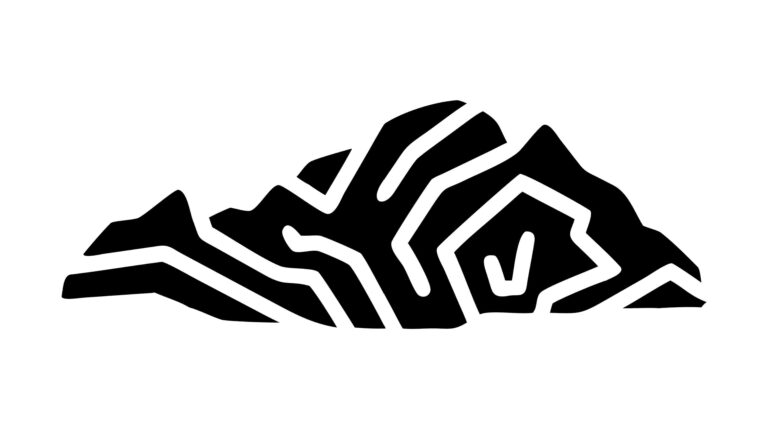 Abstract Textured Mountain Range Silhouette, vector design Generative AI